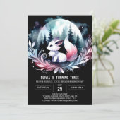 ファンタジー フォレスト オオカミ バースデー 招待状 (スタンド正面)