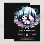 ファンタジー フォレスト オオカミ バースデー 招待状 (正面/裏面)