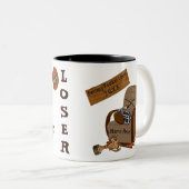 ファンタジー·フットボおもしろいール·敗者贈り物、サッカー ツートーンマグカップ (正面右)