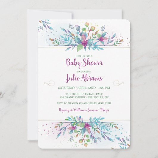 ファンタジー フラワー 招待状 (正面)