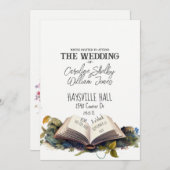 ファンタジー ブック フェアリー テイル 幻想的 魔法 ユニーク 招待状 (正面/裏面)