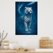 ファンタジー・ホワイトタイガー ミスティックオーラシリーズ ポスター (キッチン)