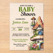 ファンタジー・マジカル・フェアリー・ハウス・ベイビーシャワー アクリル招待状 (正面)