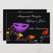 ファンタジー・マスカレードパーティーの招待状 招待状 (正面/裏面)