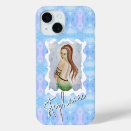 ファンタジー マーメイド ウォーターカラー カスタム iPhone 15ケース