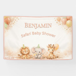 ファンタジー ライオン ゾウ キリン パステル ニュートラル パーティー 横断幕