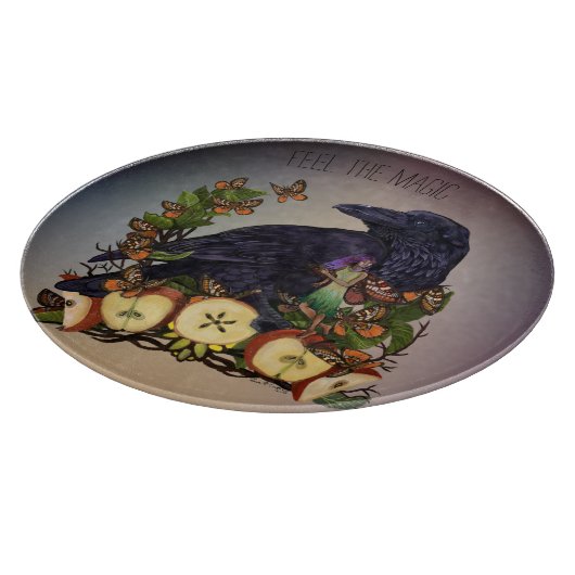 ファンタジー・レイヴン・フェイリー・アートの飛行 カッティングボード (角)