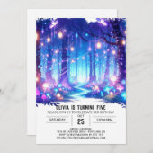 ファンタジー ワイムシー ウッドランド デジタル バースデー 招待状 (正面/裏面)