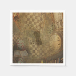 ファンタジー ヴィンテージ 不思議の国のアリス 誕生日パーティー スタンダードカクテルナプキン