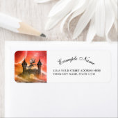 ファンタジー、城の龍 ラベル (インサイチュ)