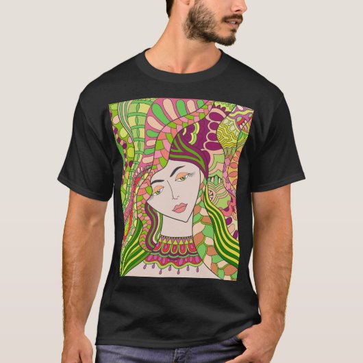 ファンタジー:抽象芸術春フォーク。 Tシャツ (正面)