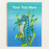 ファンタジー（海藻の青に竜の角を持つ海馬） プランナー手帳 (正面)