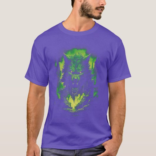 ファンタジー 狼 人狼 ホラー 剣 超常現象 ボー Tシャツ (正面)