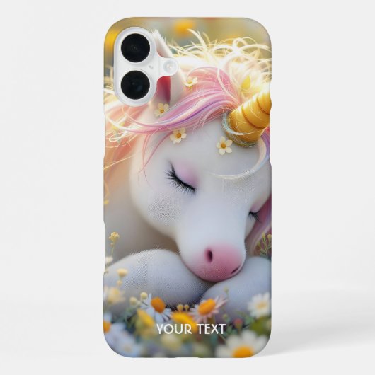 ファンタジー 赤ちゃん ユニコーン 花 iPhoneケース (裏面)