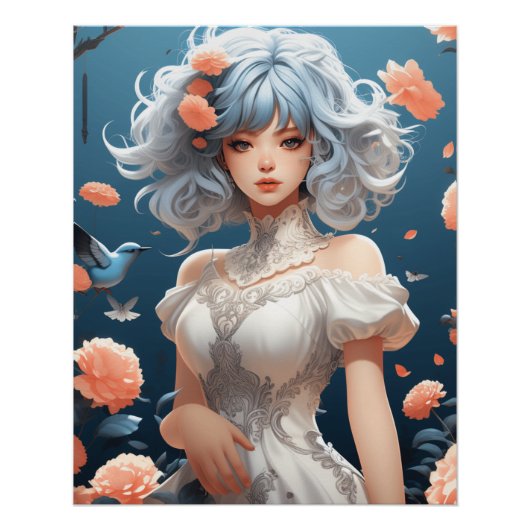 ファンタジーAIアートアニメ夢：リトルブラックドレス ポスター (正面)