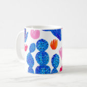 ファンタジーCacti:装飾シームレスパターン。 コーヒーマグカップ (正面左)