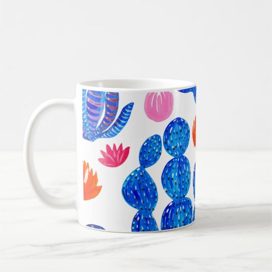 ファンタジーCacti:装飾シームレスパターン。 コーヒーマグカップ (左)