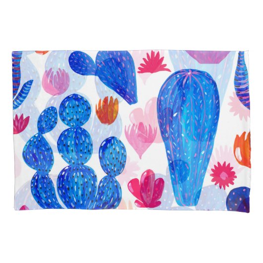ファンタジーCacti:装飾シームレスパターン。 枕カバー (正面)