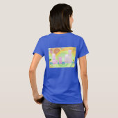 ファンタジーdbl City Scape womensレディースTシャツブルー Tシャツ (裏面フル)