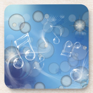 ファンタジーGlass Music Notes コースター