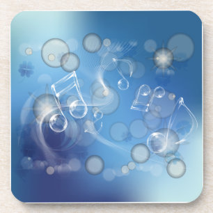 ファンタジーGlass Music Notes コースター