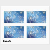 ファンタジーGlass Music Notes 長方形シール (シート)