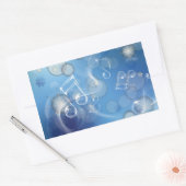 ファンタジーGlass Music Notes 長方形シール (封筒)