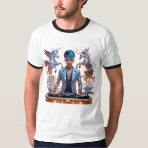 ファンタジーGroove: Mystical DJ Ringer T-Shirtデザイン Tシャツ