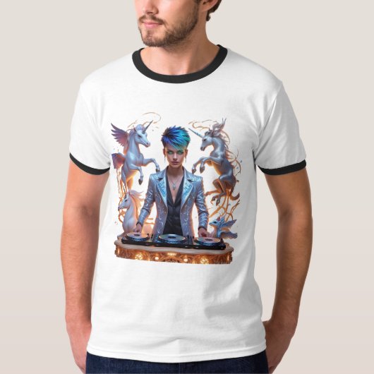 ファンタジーGroove: Mystical DJ Ringer T-Shirtデザイン Tシャツ (正面)