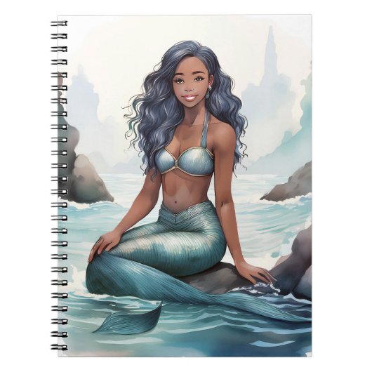 ファンタジーMermaid Notebook 6.5 x 8.75インチ ノートブック (正面)
