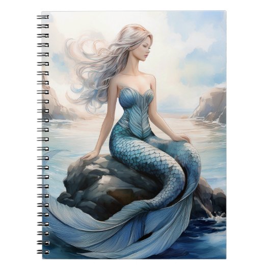 ファンタジーMermaid Notebook 6.5 x 8.75インチ ノートブック (正面)