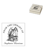 ファンタジーOwl Library Ex Libris蔵書票スタンプ ラバースタンプ (押印)