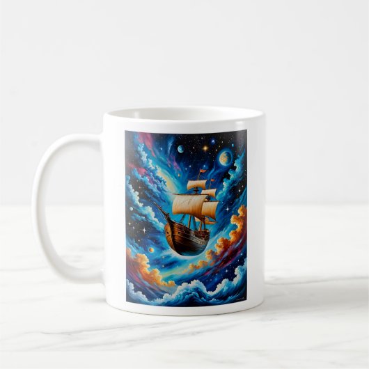 ファンタジーT型宇宙帆船 コーヒーマグカップ (左)