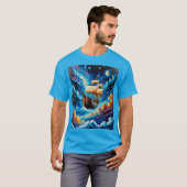 ファンタジーT型宇宙帆船 Tシャツ (正面フル)