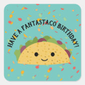 ファンタスタ誕生日かわいいかわいい スクエアシール (正面)