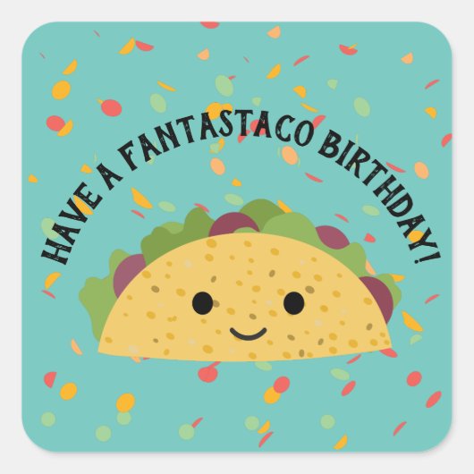 ファンタスタ誕生日かわいいかわいい スクエアシール (正面)