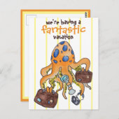 ファンタスティックおもしろいバケーションタコ ポストカード (正面/裏面)