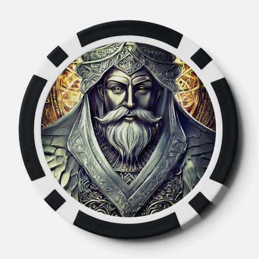 ファンタスティックなウィザードトランプのポーカーチップ、ブラックエッストライプのジ ポーカーチップ (裏面)