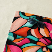 ファンタスティックな花のパターンでターコイズ&ベリー ビーチタオル (インサイチュ)