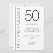 ファンタスティックな50歳、モダンな50歳の誕生日パーティー 招待状 (正面)