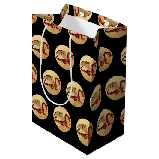 ファンタスティックドラゴンレッドと金ゴールドv4 ミディアムペーパーバッグ (裏面アングル)