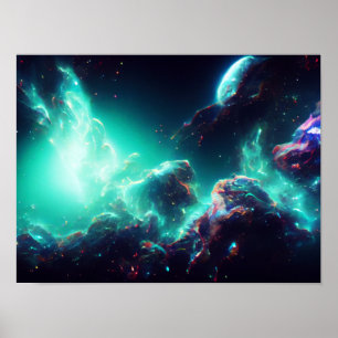 ファンタスティックネブラ抽象芸術宇宙8 ポスター