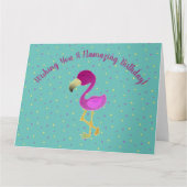 ファンタスティックフラミンゴホリデーポストカード カード (正面)
