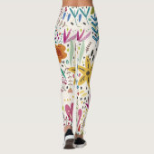 ファンタスティックフローラオンフローラホワイトプリント レギンス (裏面)