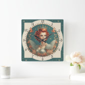 ファンタスティックプリンセス スクエア壁時計 (ホーム)