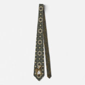 ファンタスティックラスティと金ゴールドスチームパンクアート ネクタイ (正面)