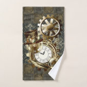 ファンタスティックラスティと金ゴールドスチームパンクアート バスタオルセット (ハンドタオル)