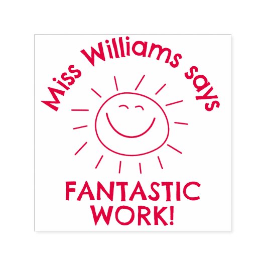 ファンタスティックワークスマイルサンカスタム先生賞賛 セルフインキングスタンプ (デザイン)