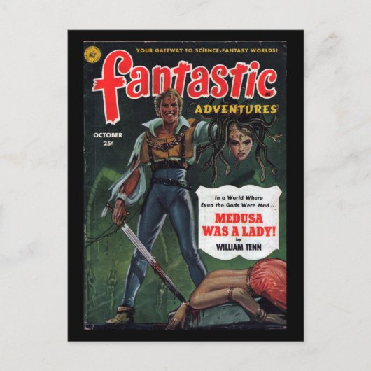 『ファンタスティック冒険』 1951-10_Pulp Art ポストカード (正面)