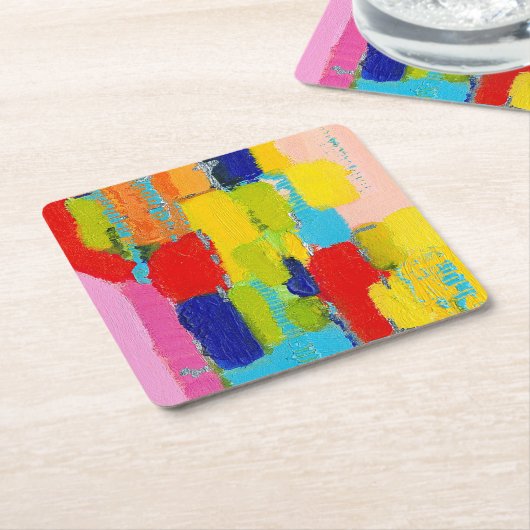 ファンタスティック絵画抽象芸術ズバイクリス・テイラー スクエアペーパーコースター (アングル)